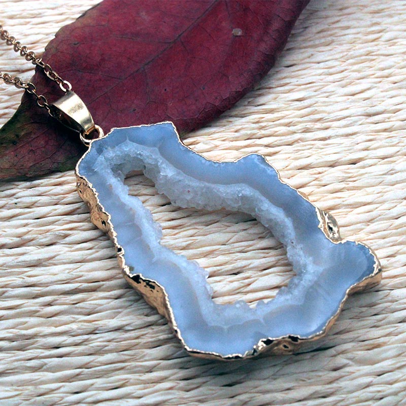 Natural Crystal Geode Pendant