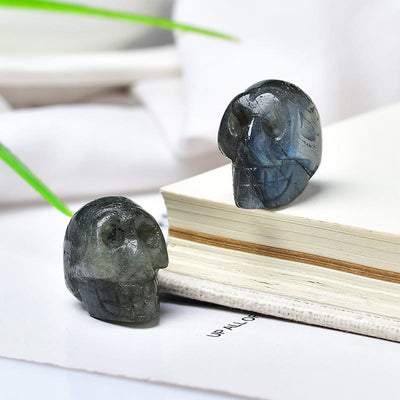 Olivenorma Crystal Mini Skull Halloween Gemstone Decoration - Labradorite - image 5
