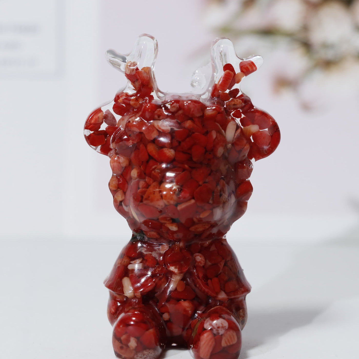 Olivenorma Natural Crystal Elk Ornament Gemstone Decoration - Red Agate - image 23