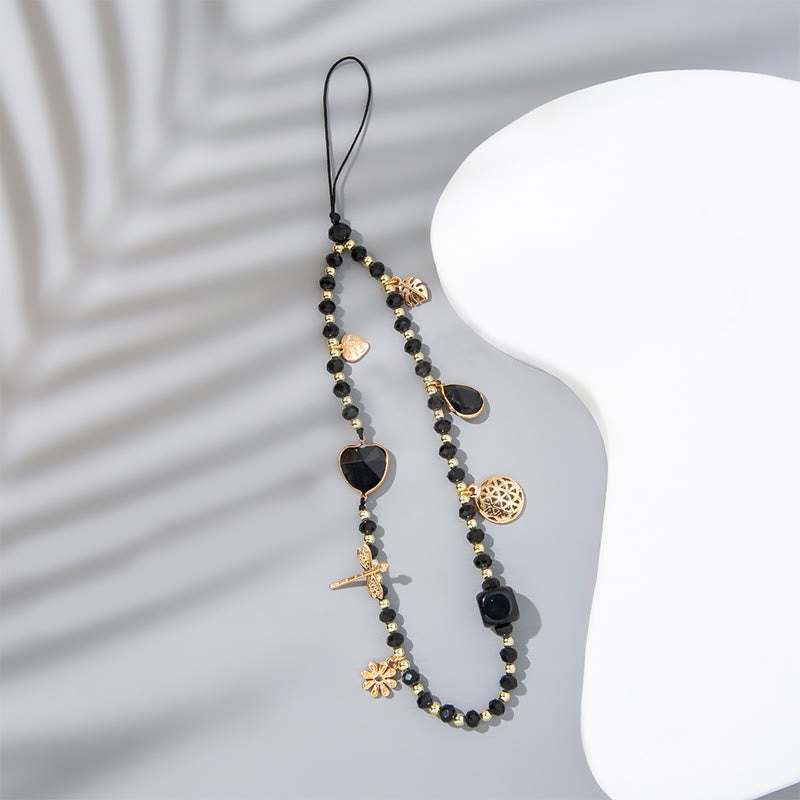 Olivenorma Crystal Pearl Drop Heart Shape Phone Strap - image 2