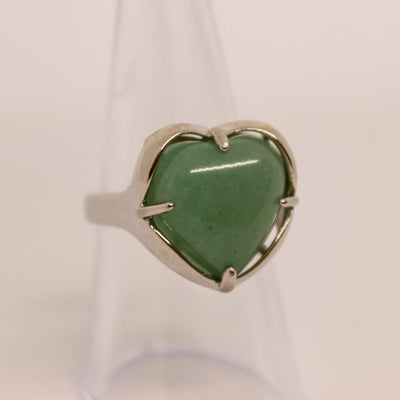 Olivenorma Natural Stone Crystal Heart Ring