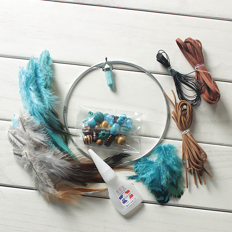 Olivenorma Amazonite Blue Crystal Dream Catcher