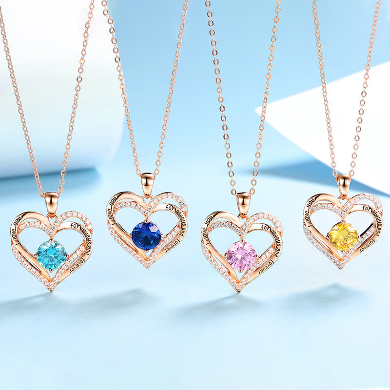 Olivenorma "I love you for always and forever" - Birtshtone Heart Necklace - image 28