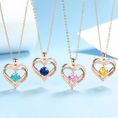 Olivenorma "I love you for always and forever" - Birtshtone Heart Necklace - image 28