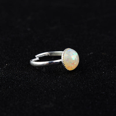 Olivenorma Opal Moonstone Simple Half Circle Adjustable Ring