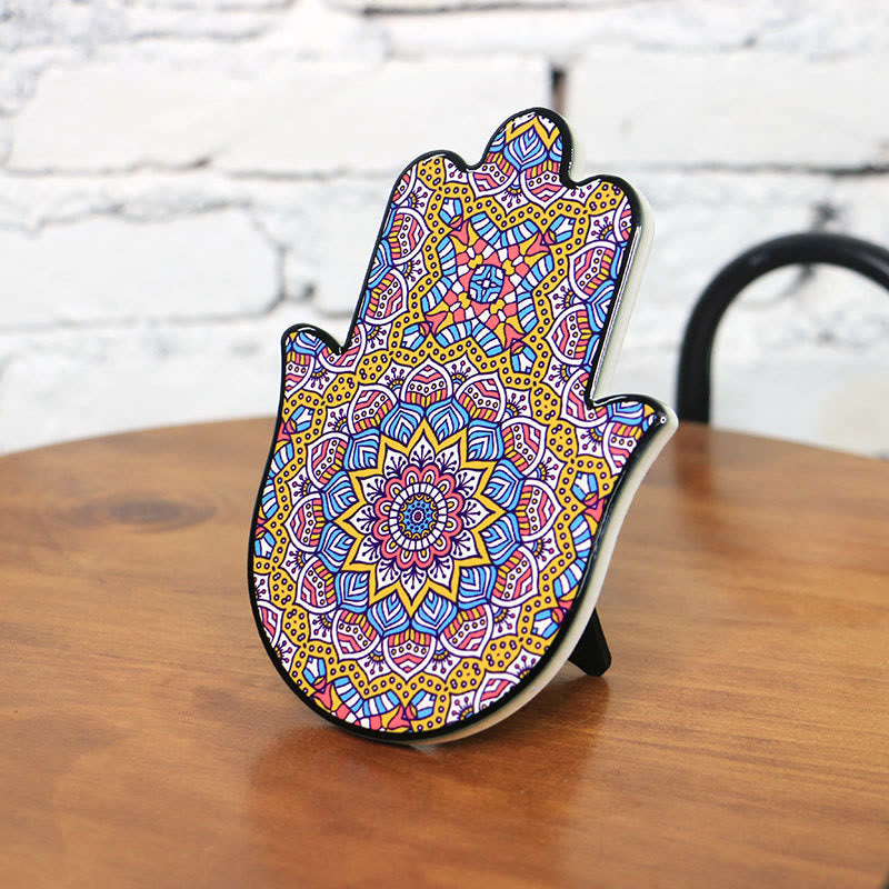 Olivenorma Hamsa Evil Eye Jewelry Tray Plate Coaster