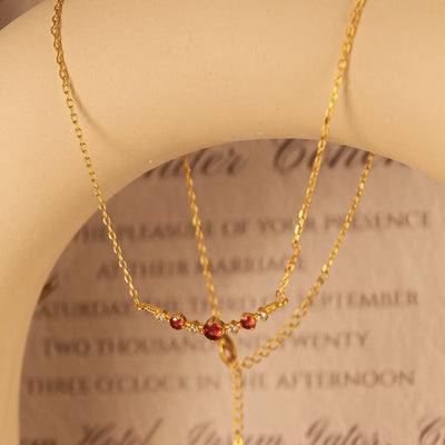 Olivenorma "Symbol of Independence" Garnet Diamond Necklace