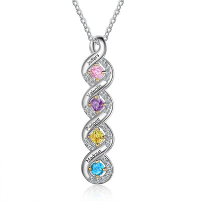 Olivenorma Women Birthstone Engraved Name Necklace