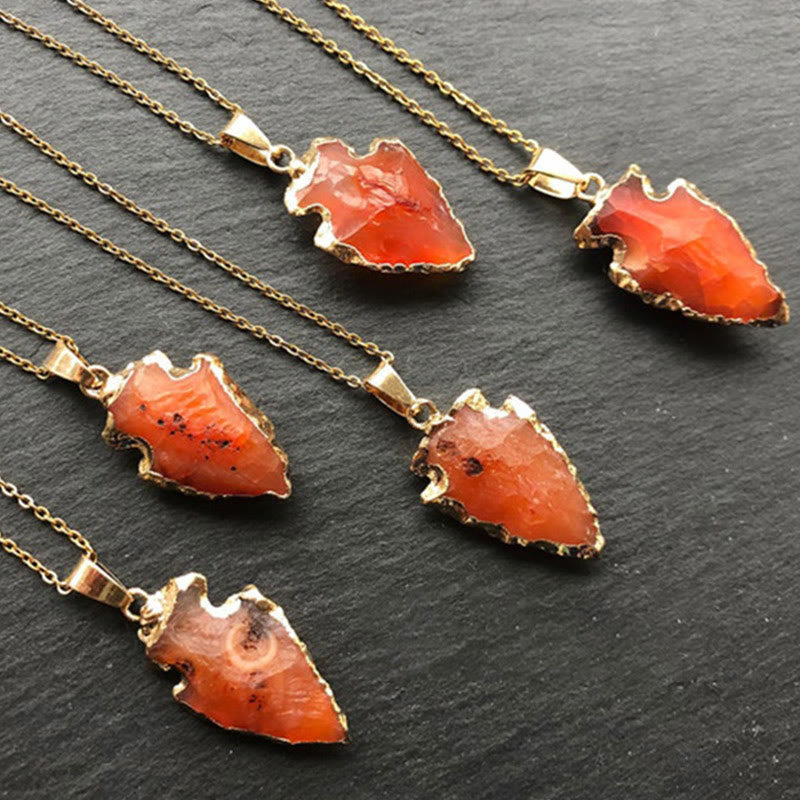 Olivenorma Natural Crystal Carnelian Arrowhead Necklace - image 4