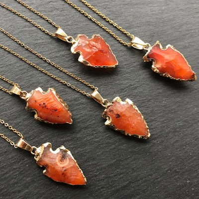 Olivenorma Natural Crystal Carnelian Arrowhead Necklace - image 4