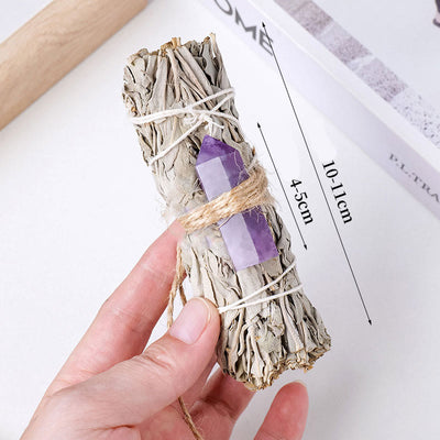 Olivenorma White Sage Hexagonal Prism Crystal Aromatherapy Gemstone Decoration