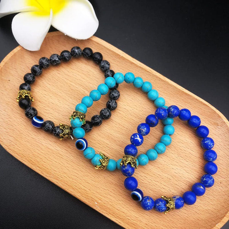 Olivenorma Turquoise With Evil Eye Protection Bracelet