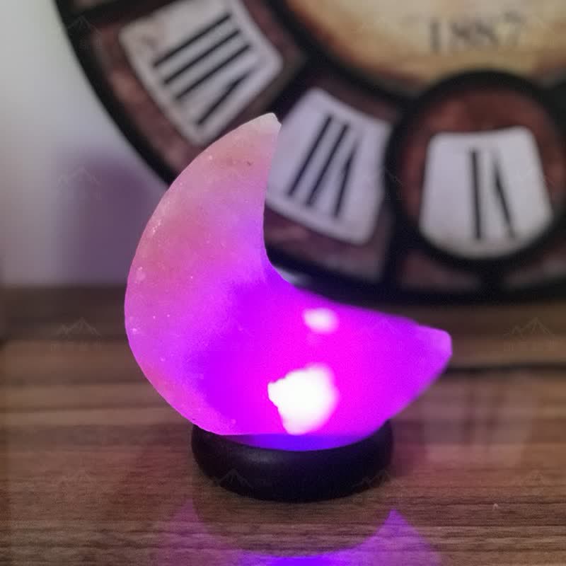 Olivenorma Crescent Moon Shape Himalayan Pink Salt Lamp