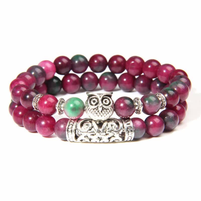 Olivenorma Owl Natural Crystal Beads Bracelet