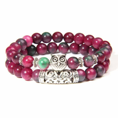 Olivenorma Owl Natural Crystal Beads Bracelet