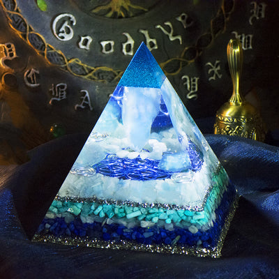 Olivenorma Clean Spirit-Aquamarine Crystal Tower Orgone Pyramid