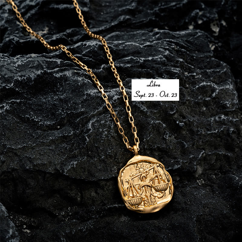 Olivenorma Zodiac Electroplated 18k Gold Titanium Steel Necklace