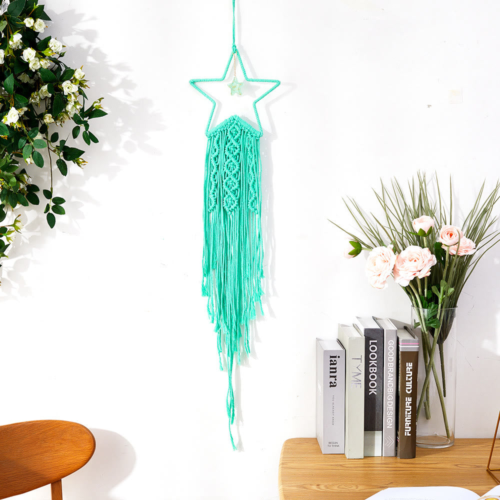 Olivenorma Star Moon Macrame Tassel Dream Catcher