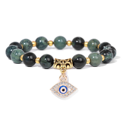 Olivenorma Natural Stone Beaded Evil Eye Pendant Bracelet