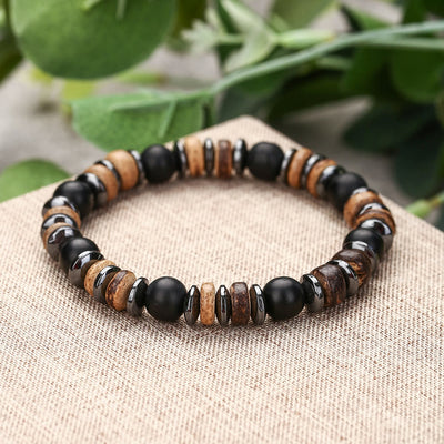 Olivenorma Black Onyx Hematite Bronzite 8mm Beaded Bracelet