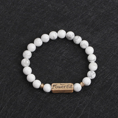 Olivenorma Natural Gemstone Love Powerful Engraving Bracelet