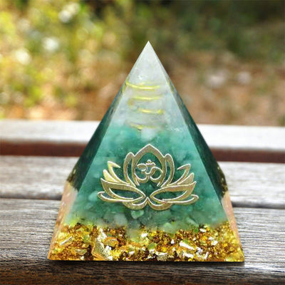 Olivenorma Green Aventurine Lotussy Orgone Pyramid