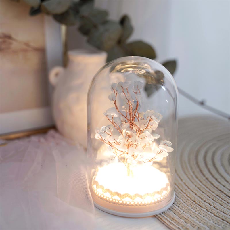 Olivenorma Christmas Tree Crystal Stone Night Light Decoration