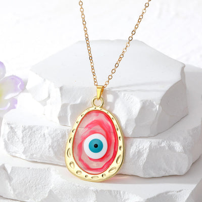 Olivenorma Multicolor Epoxy Evil Eye Necklace