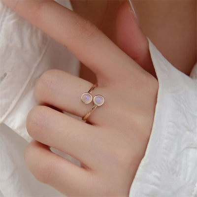 Olivenorma Moonstone S925 Open Adjustable Ring