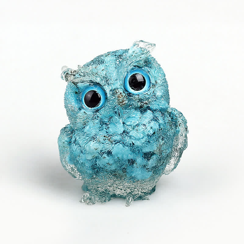 Olivenorma Natural Crystal Owl Gemstone Decoration - Turquoise - 2.28''(L) * 1.89''(W) * 1.53''(H) - image 36