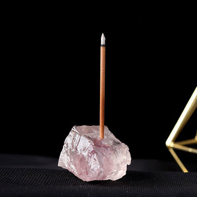 Olivenorma Crystal Raw Stone Incense Stick Holder Gemstone Decoration - Rose Quartz - image 11