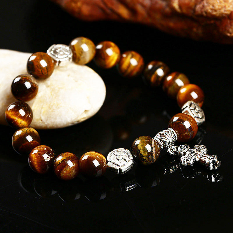 Olivenorma Natural Crystal Cross Symbol Bracelet