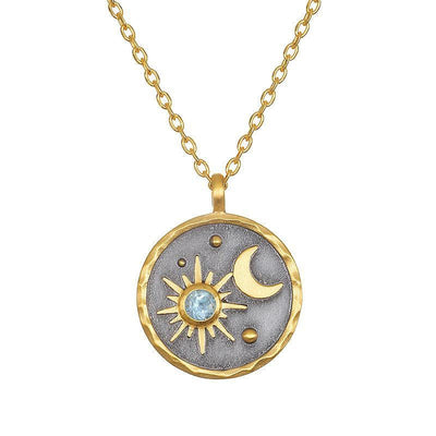 Olivenorma "Day and Night"-Sun & Moon Birthstone Necklace