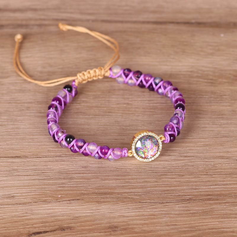 Olivenorma Purple Agate Woven Women's Bracelet