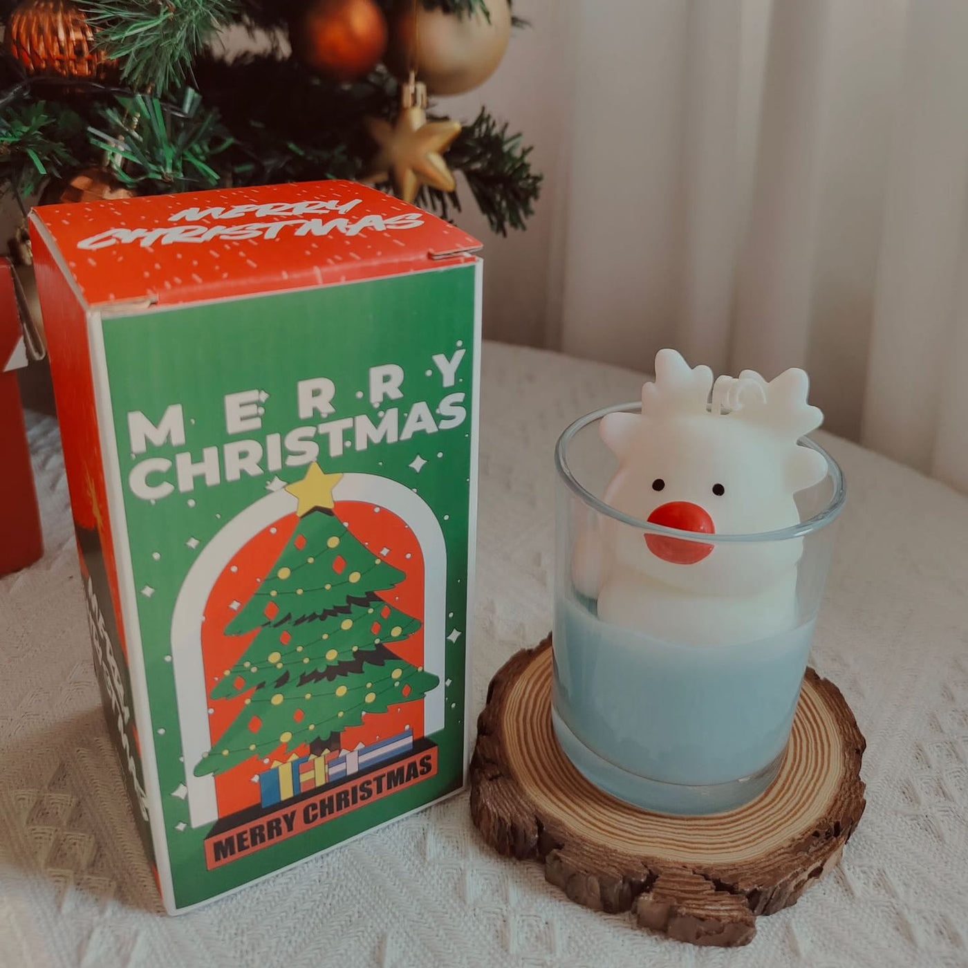 Olivenorma Christmas Santa Claus Snowman Elk Cup Candle