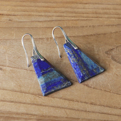 Natural Lapis Lazuli Crystal Earrings