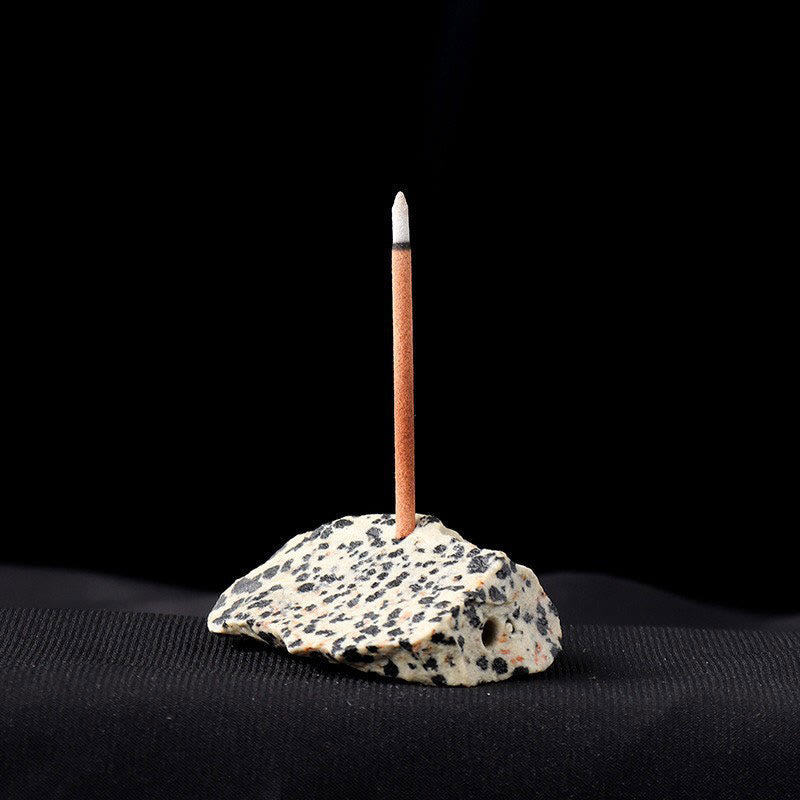Olivenorma Crystal Raw Stone Incense Stick Holder Gemstone Decoration - Dalmatian Jasper - image 5