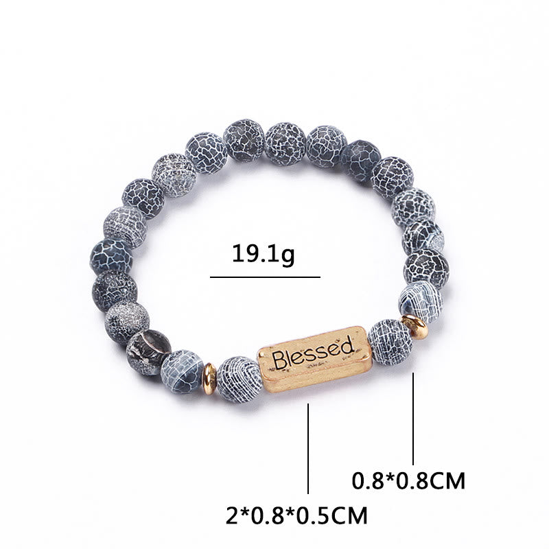 Olivenorma Natural Gemstone Blessed Engraving Bracelet