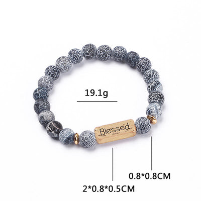 Olivenorma Natural Gemstone Blessed Engraving Bracelet