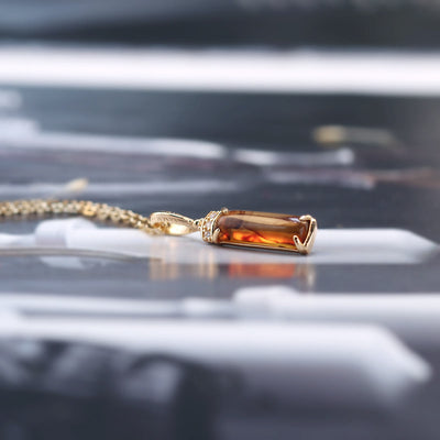 Olivenorma Artificial Amber Ring Pendant Necklace