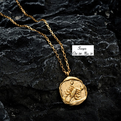 Olivenorma Zodiac Electroplated 18k Gold Titanium Steel Necklace