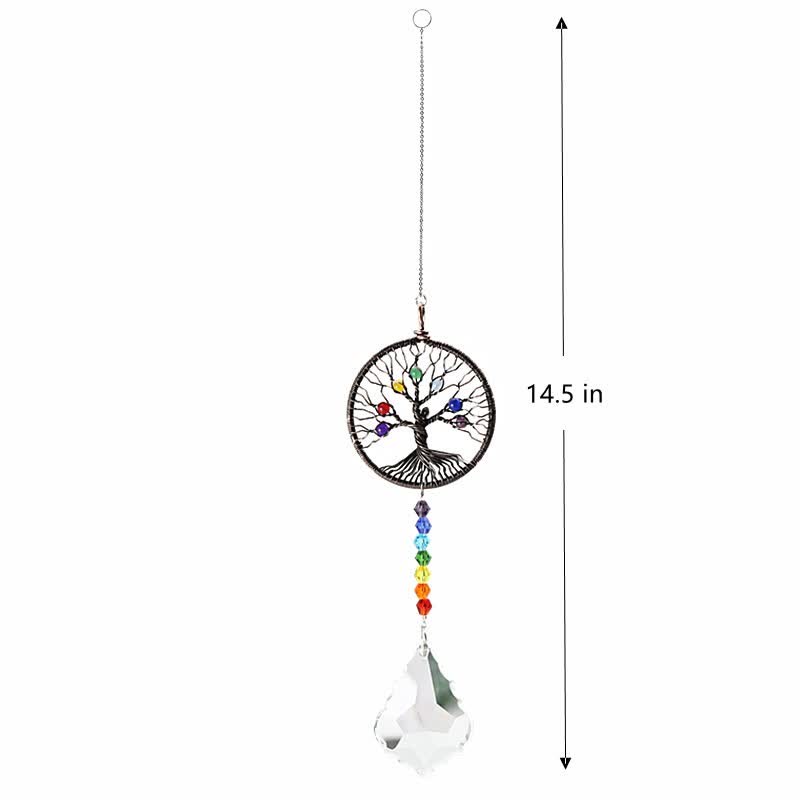 Colorful Tree of Life Crystal Wind Chime Suncatcher