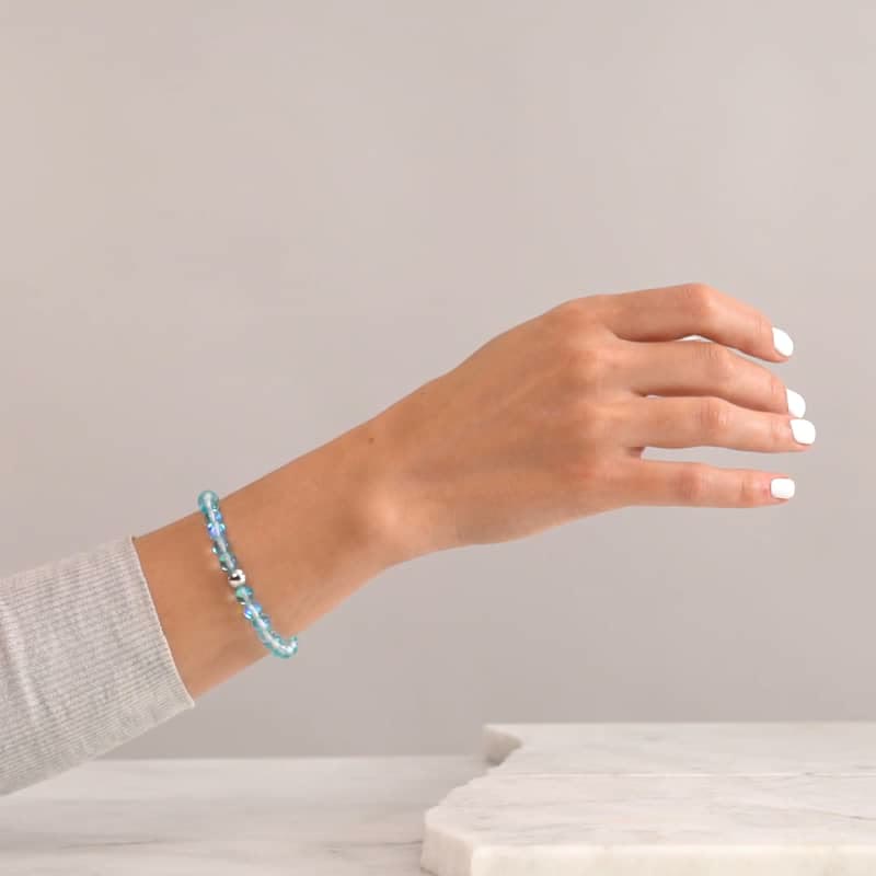 Olivenorma Light Blue Crystal Glass Bead Bracelet