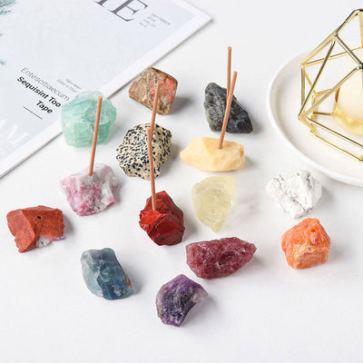 Olivenorma Crystal Raw Stone Incense Stick Holder Gemstone Decoration - image 0