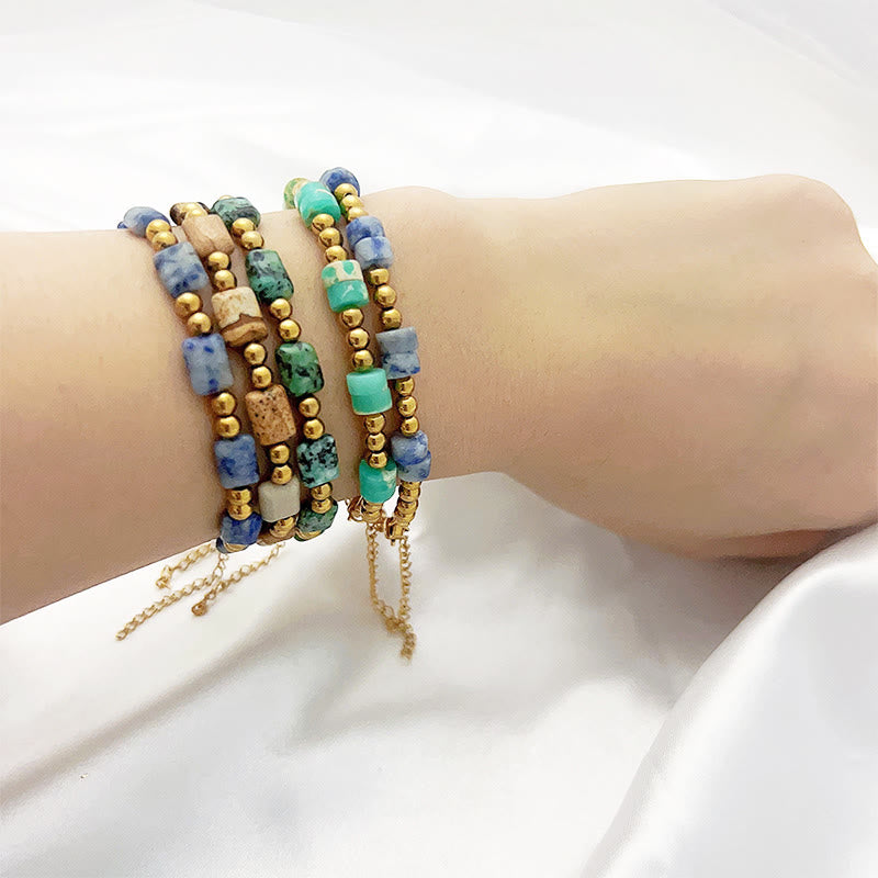 Olivenorma Bohemian Ethnic Stone Column Beaded Bracelet