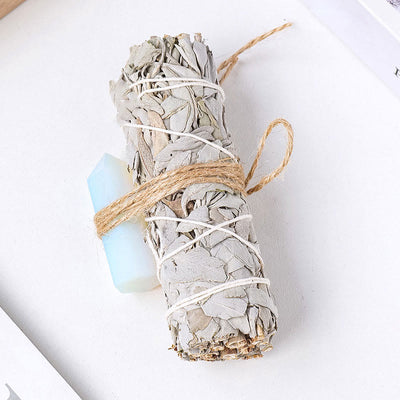 Olivenorma White Sage Hexagonal Prism Crystal Aromatherapy Gemstone Decoration