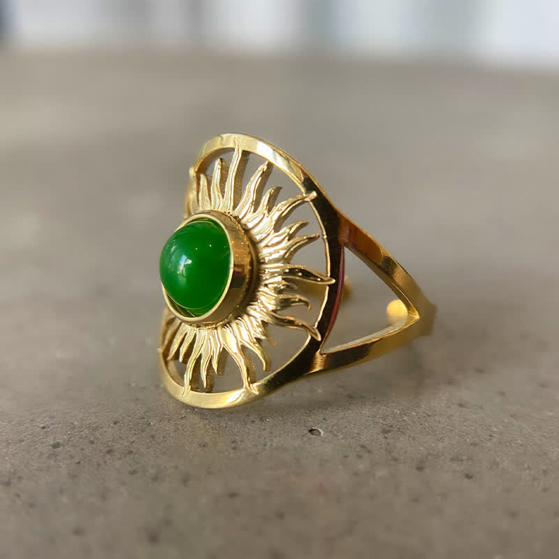 Olivenorma “Sun Arise” - Celestial Green Jade Ring