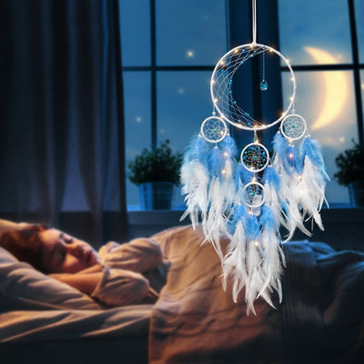 Olivenorma Half Circle Moon Decor With Lights Dream Catcher