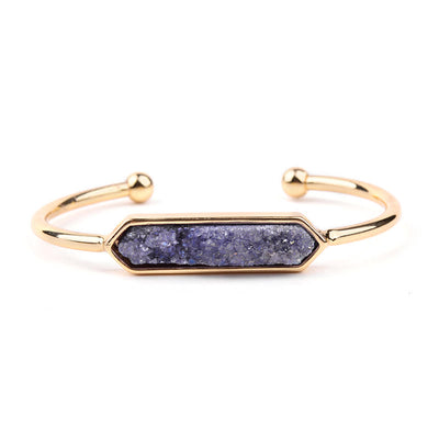 Olivenorma Natural Crystal Cluster Metal Copper Cuff Bracelet