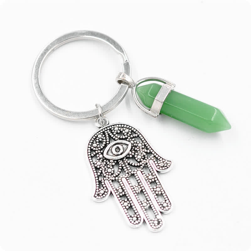 Olivenorma Inspiring Hamsa Hand Crystal Keychain - Green Aventurine - image 23